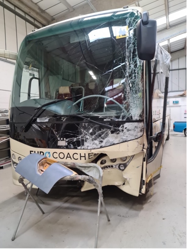 Eurocoaches (Yate) Front-end damage